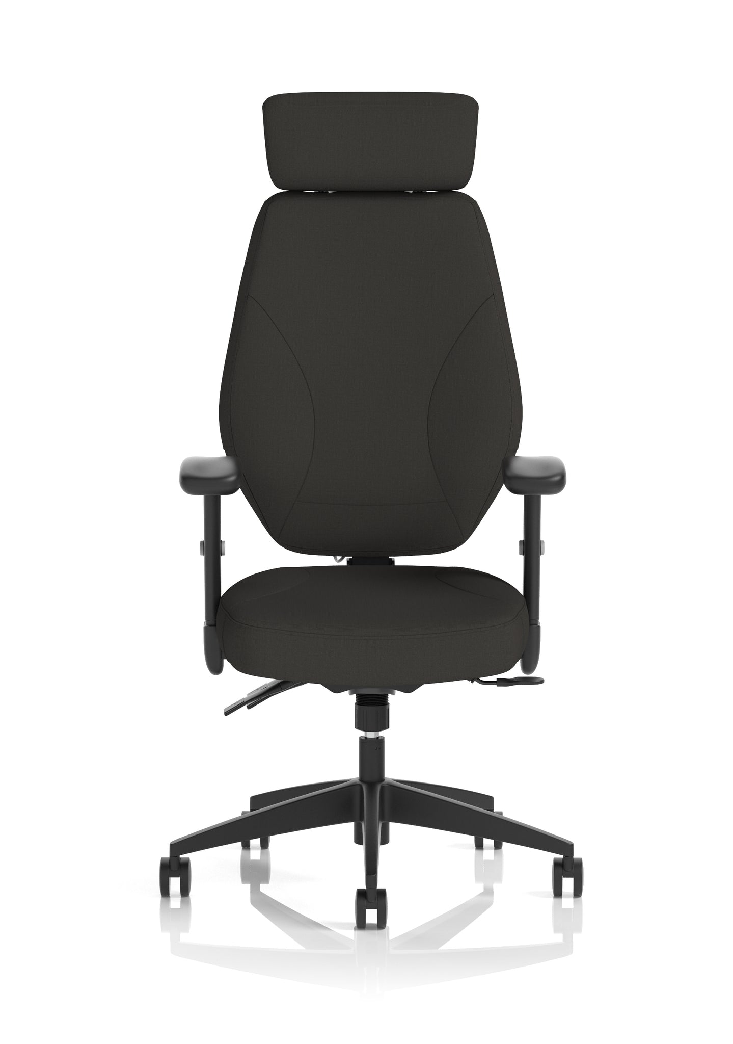 Nexus High Back Ergonomic Office Chair with Adjustable Arms & Headrest, Black Fabric, Self-Assembly, Durable Fabric & Nylon, 2 Year Warranty – Comfortable Task Operator Chair