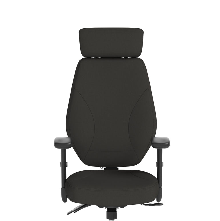 Nexus High Back Ergonomic Office Chair with Adjustable Arms & Headrest, Black Fabric, Self-Assembly, Durable Fabric & Nylon, 2 Year Warranty – Comfortable Task Operator Chair