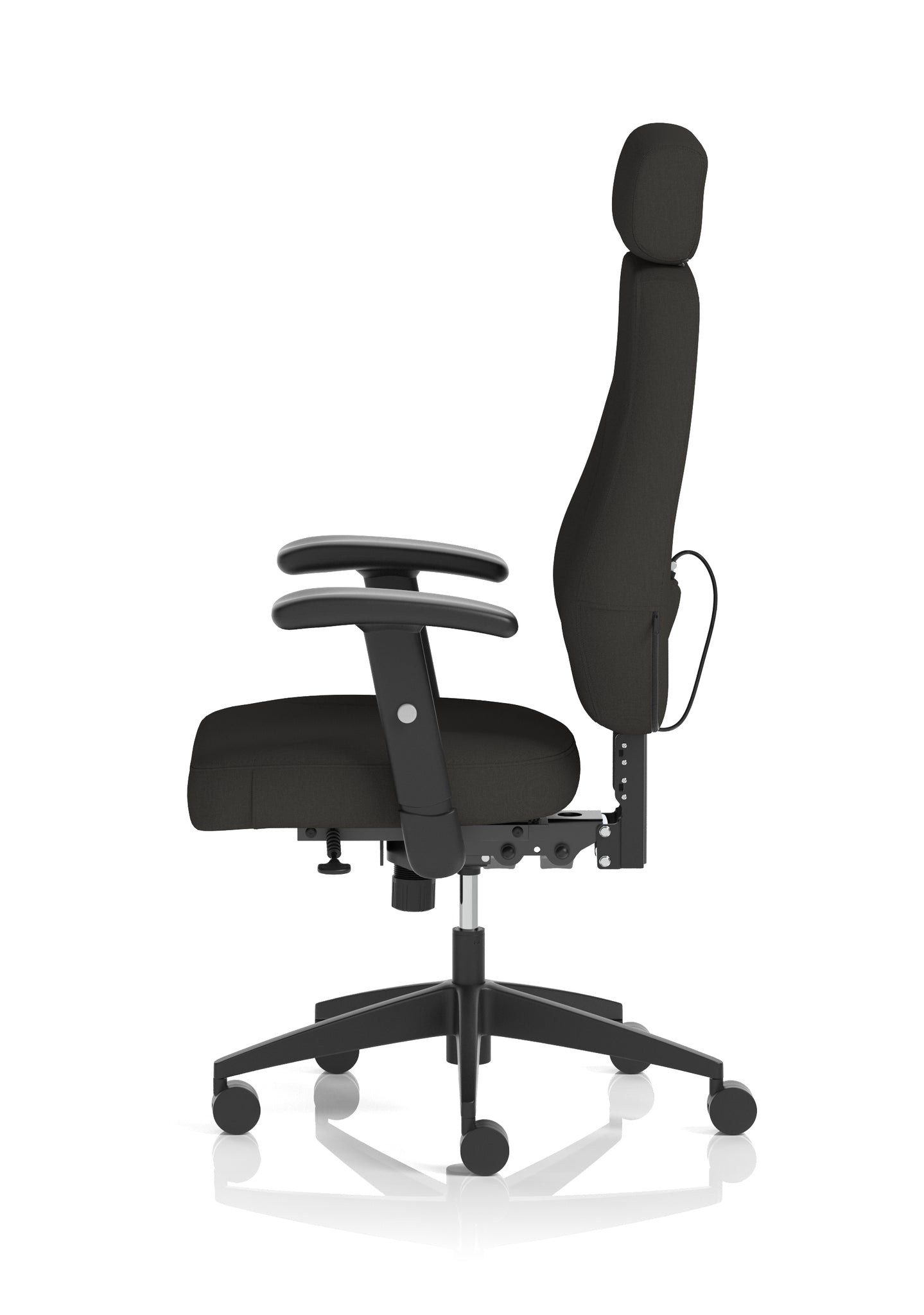 Nexus High Back Ergonomic Office Chair with Adjustable Arms & Headrest, Black Fabric, Self-Assembly, Durable Fabric & Nylon, 2 Year Warranty – Comfortable Task Operator Chair