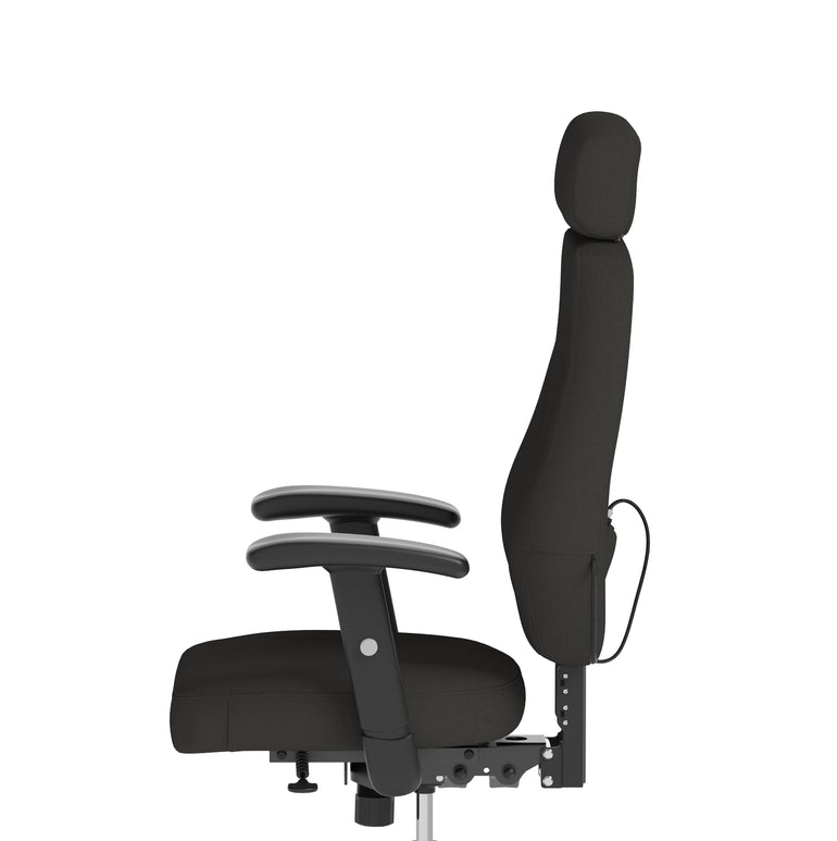 Nexus High Back Ergonomic Office Chair with Adjustable Arms & Headrest, Black Fabric, Self-Assembly, Durable Fabric & Nylon, 2 Year Warranty – Comfortable Task Operator Chair