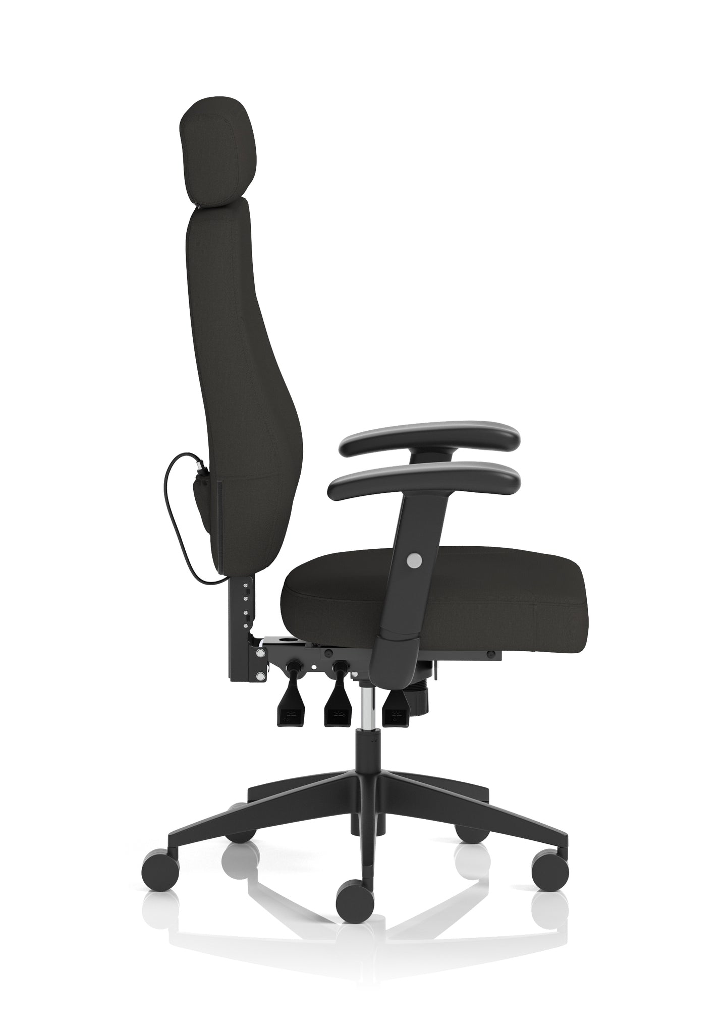Nexus High Back Ergonomic Office Chair with Adjustable Arms & Headrest, Black Fabric, Self-Assembly, Durable Fabric & Nylon, 2 Year Warranty – Comfortable Task Operator Chair