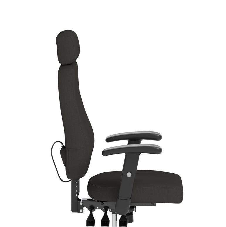 Nexus High Back Ergonomic Office Chair with Adjustable Arms & Headrest, Black Fabric, Self-Assembly, Durable Fabric & Nylon, 2 Year Warranty – Comfortable Task Operator Chair