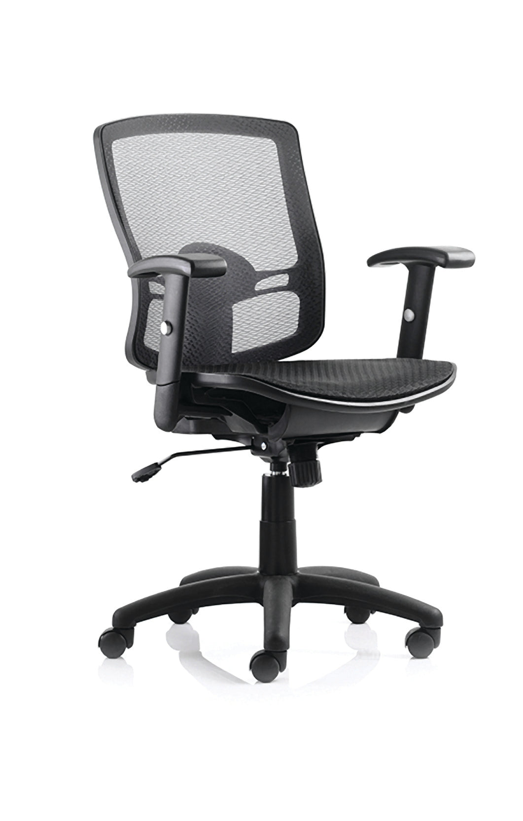 Portland Mesh Task Office Chair, Height Adjustable Arms, Ergonomic Operator Chair with Breathable Mesh, Self-Assembly, 2 Year Warranty, Black Frame