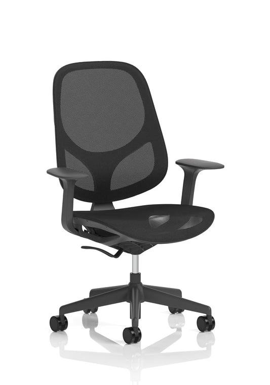 Tutti Mesh Medium Back Office Chair with Arms, Multiple Colours, Self-Assembly, Mesh & Polypropylene, 3 Year Mechanical Warranty – Modern Task Operator Computer Chair