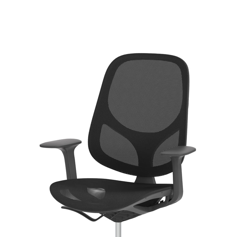 Tutti Mesh Medium Back Office Chair with Arms, Multiple Colours, Self-Assembly, Mesh & Polypropylene, 3 Year Mechanical Warranty – Modern Task Operator Computer Chair