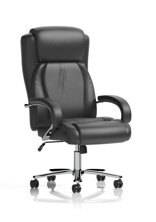 Austin Heavy Duty Ergonomic Task Office Chair, Black PU Leather, Steel Frame, Adjustable, Self-Assembly, 3 Year Warranty