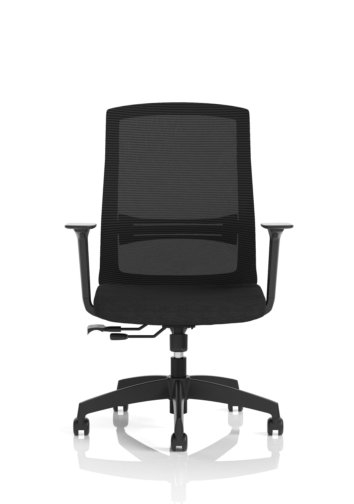 Ventra Mesh Back Office Chair, Black Fabric, Height Adjustable Arms, with or without Headrest, Ergonomic Task Operator Chair, Self-Assembly, 5 Year Warranty