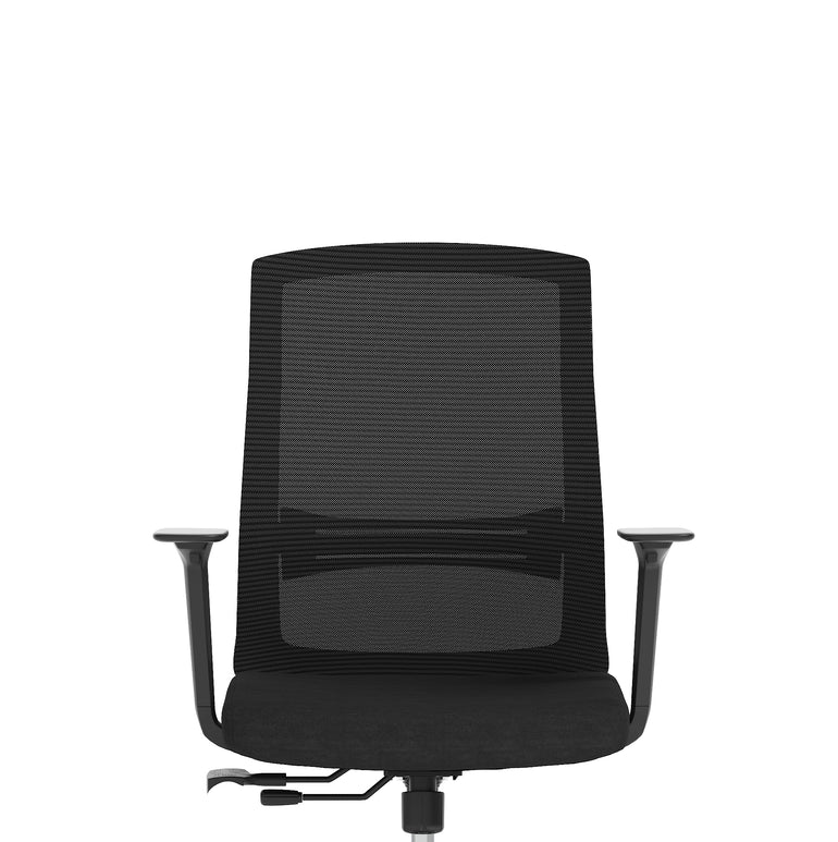 Ventra Mesh Back Office Chair, Black Fabric, Height Adjustable Arms, with or without Headrest, Ergonomic Task Operator Chair, Self-Assembly, 5 Year Warranty