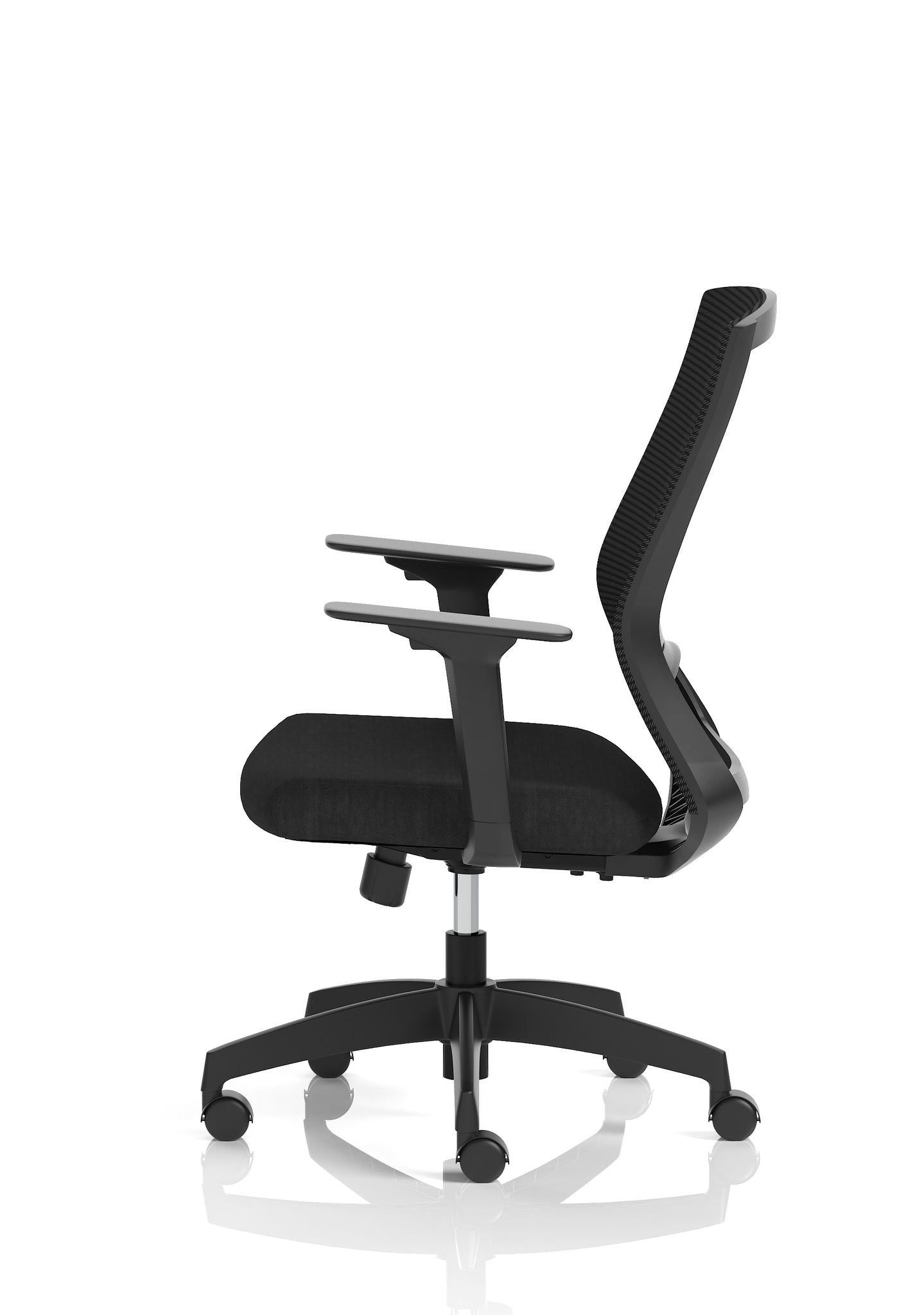 Ventra Mesh Back Office Chair, Black Fabric, Height Adjustable Arms, with or without Headrest, Ergonomic Task Operator Chair, Self-Assembly, 5 Year Warranty