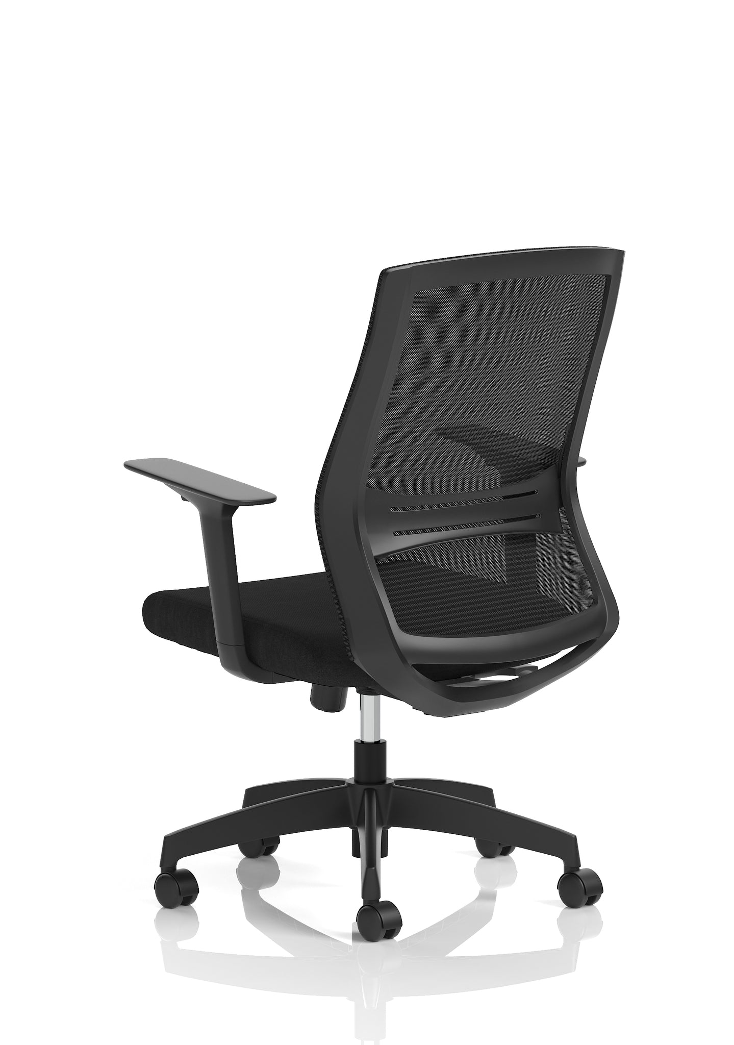 Ventra Mesh Back Office Chair, Black Fabric, Height Adjustable Arms, with or without Headrest, Ergonomic Task Operator Chair, Self-Assembly, 5 Year Warranty
