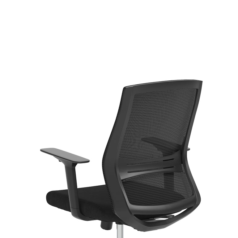 Ventra Mesh Back Office Chair, Black Fabric, Height Adjustable Arms, with or without Headrest, Ergonomic Task Operator Chair, Self-Assembly, 5 Year Warranty