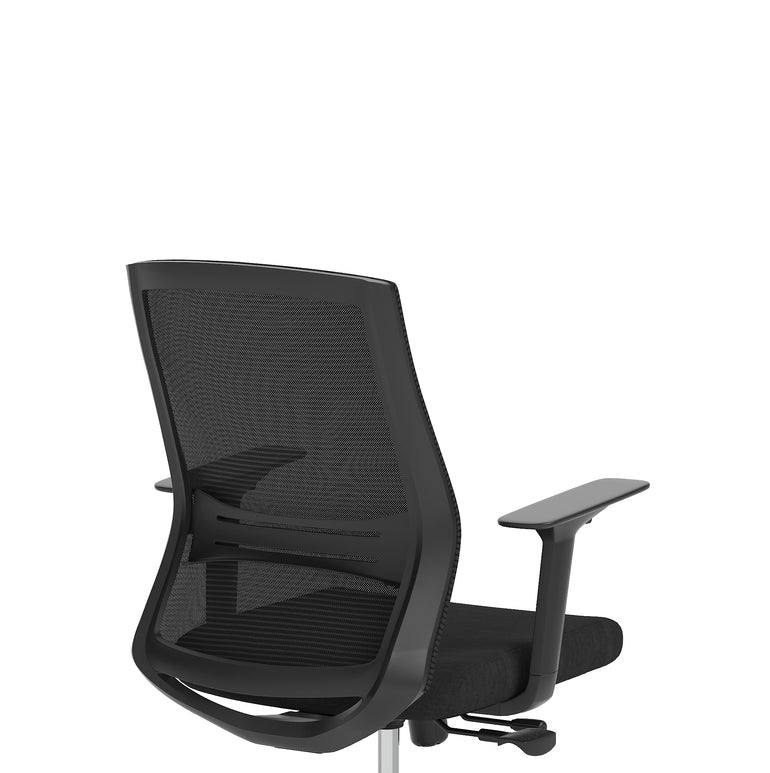 Ventra Mesh Back Office Chair, Black Fabric, Height Adjustable Arms, with or without Headrest, Ergonomic Task Operator Chair, Self-Assembly, 5 Year Warranty