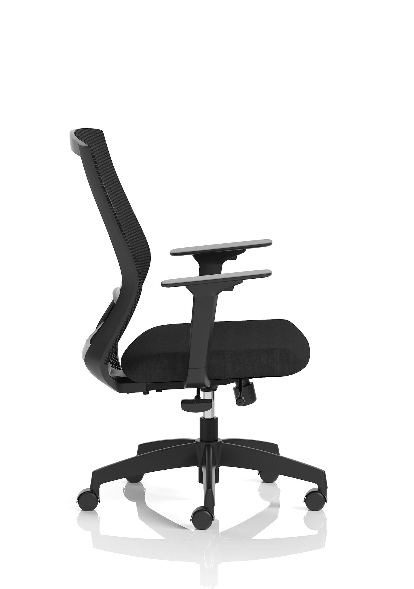 Ventra Mesh Back Office Chair, Black Fabric, Height Adjustable Arms, with or without Headrest, Ergonomic Task Operator Chair, Self-Assembly, 5 Year Warranty