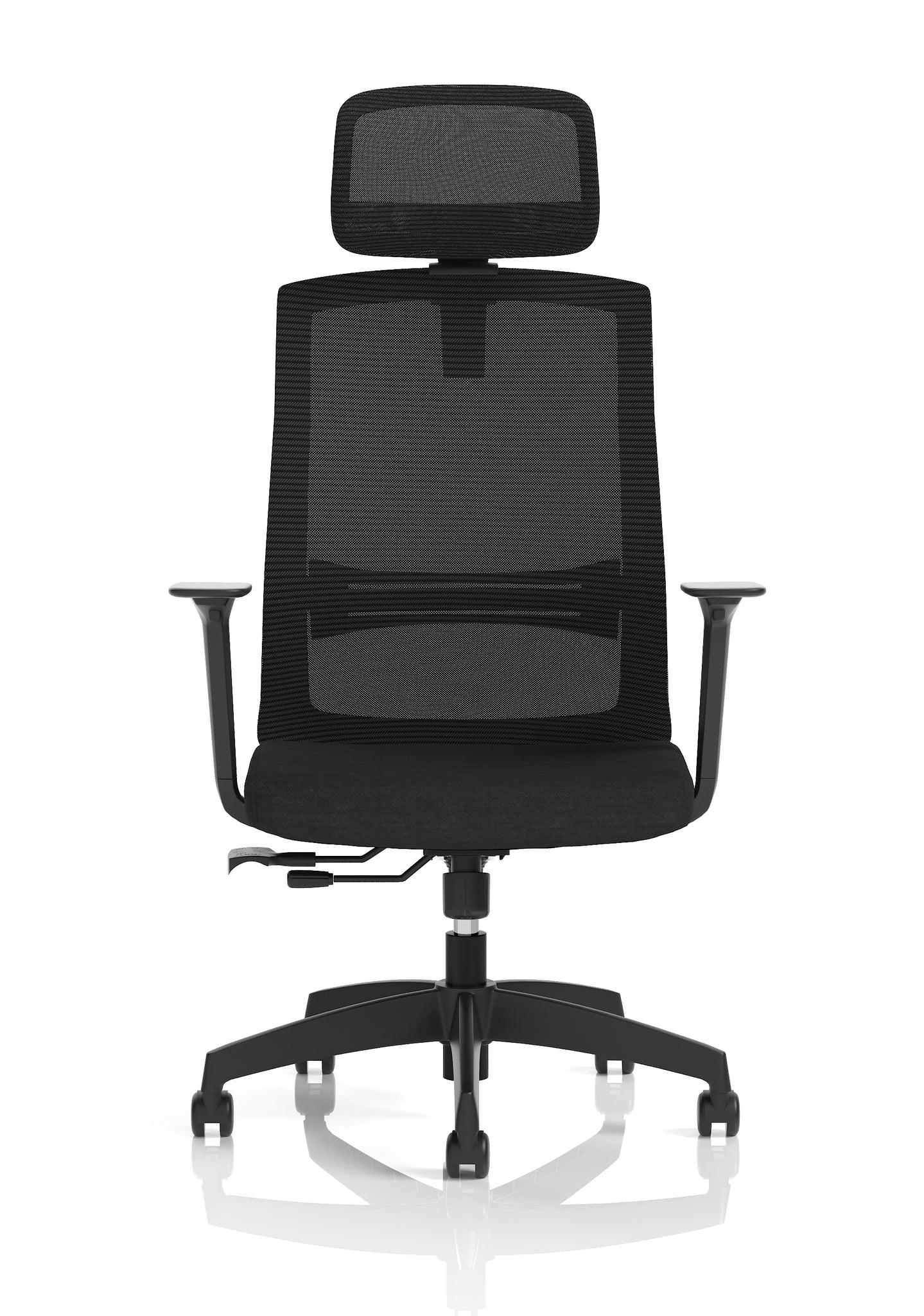 Ventra Mesh Back Office Chair, Black Fabric, Height Adjustable Arms, with or without Headrest, Ergonomic Task Operator Chair, Self-Assembly, 5 Year Warranty