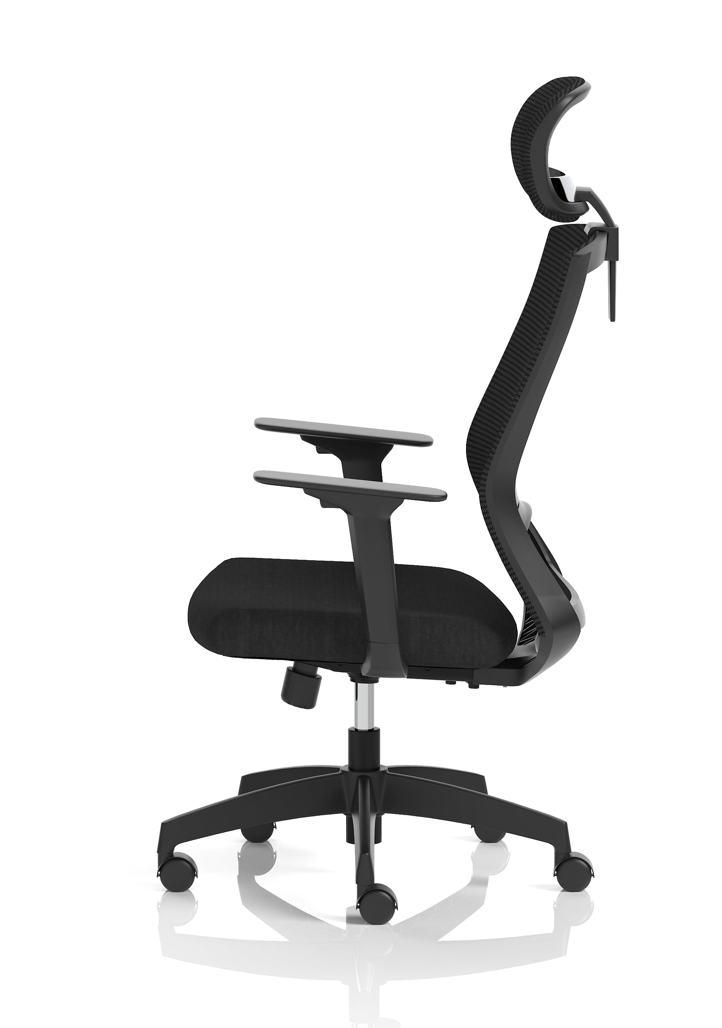 Ventra Mesh Back Office Chair, Black Fabric, Height Adjustable Arms, with or without Headrest, Ergonomic Task Operator Chair, Self-Assembly, 5 Year Warranty