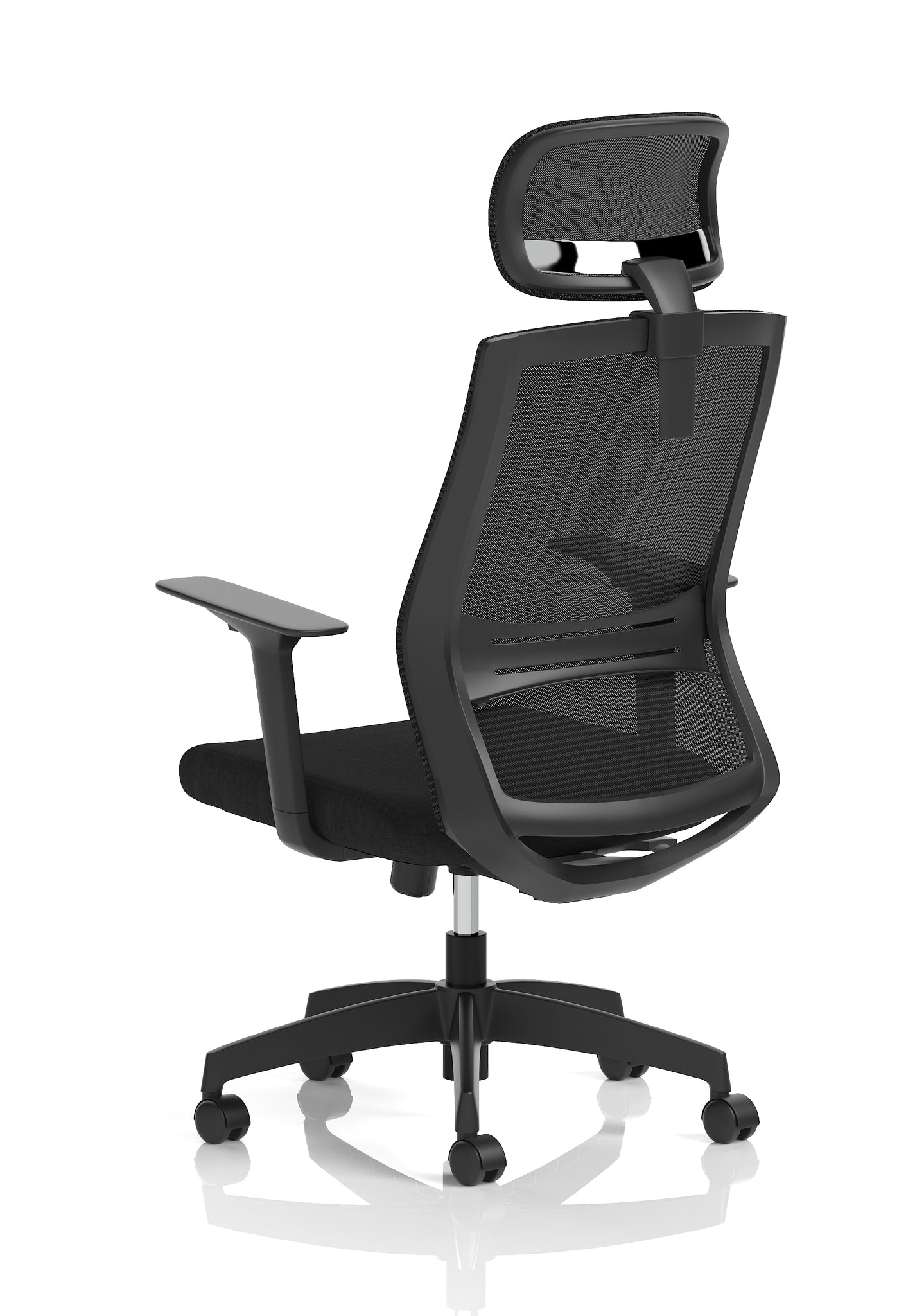 Ventra Mesh Back Office Chair, Black Fabric, Height Adjustable Arms, with or without Headrest, Ergonomic Task Operator Chair, Self-Assembly, 5 Year Warranty
