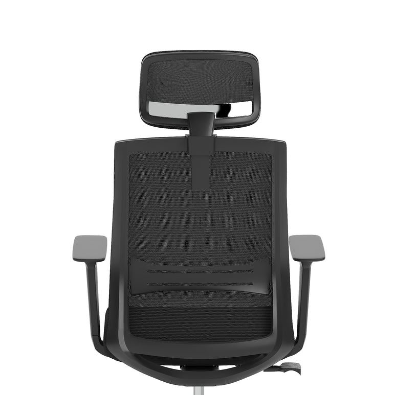 Ventra Mesh Back Office Chair, Black Fabric, Height Adjustable Arms, with or without Headrest, Ergonomic Task Operator Chair, Self-Assembly, 5 Year Warranty