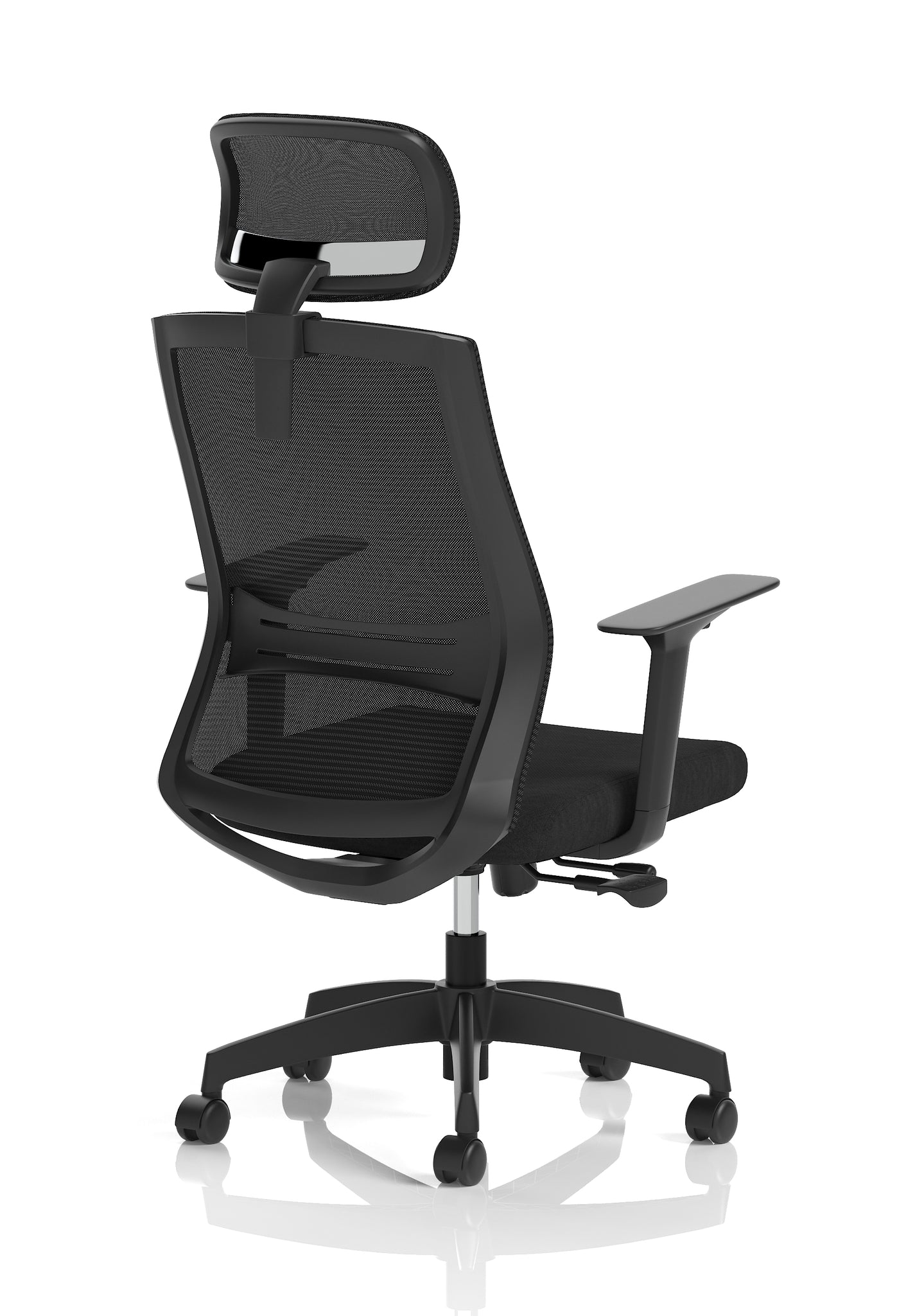 Ventra Mesh Back Office Chair, Black Fabric, Height Adjustable Arms, with or without Headrest, Ergonomic Task Operator Chair, Self-Assembly, 5 Year Warranty