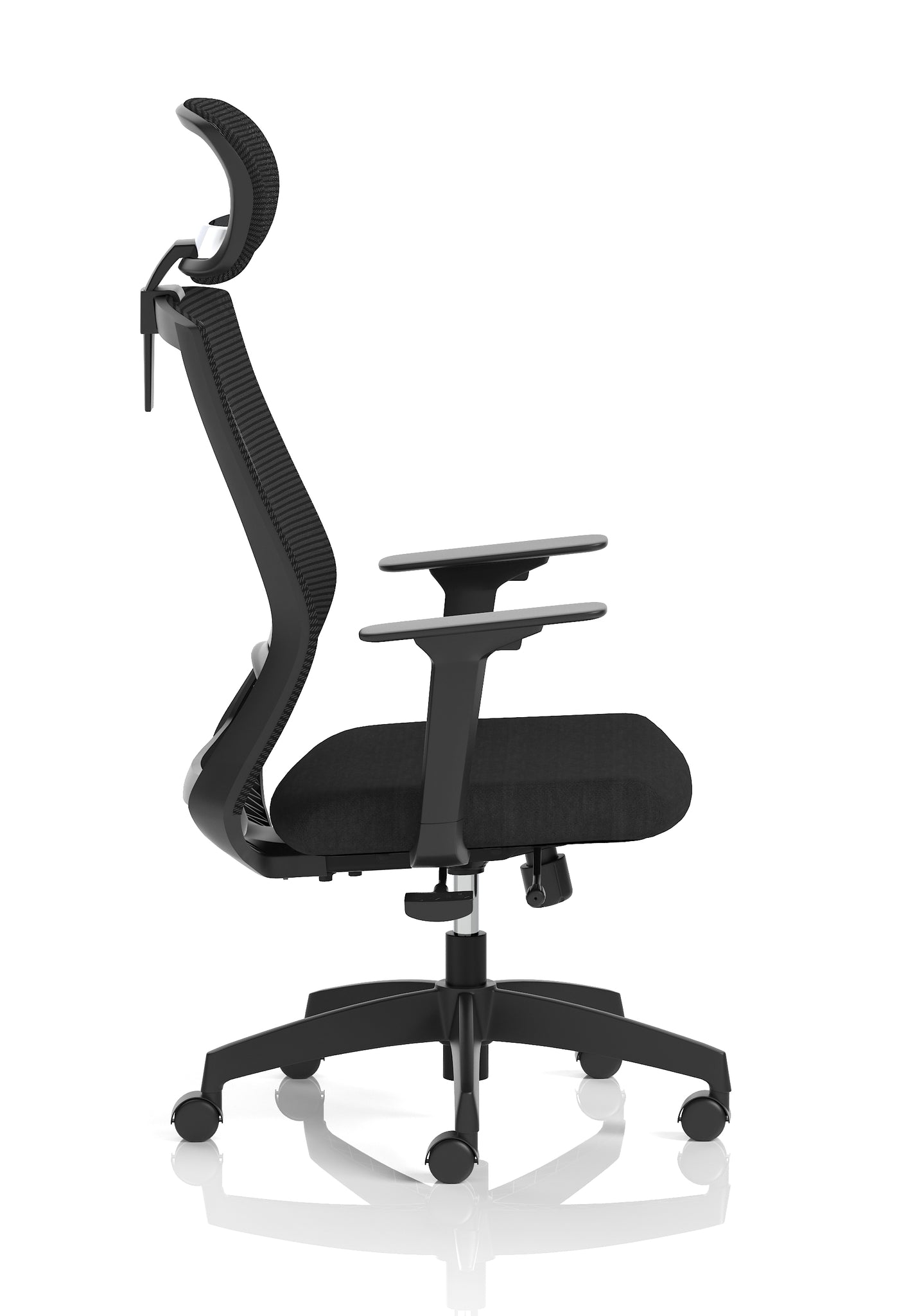 Ventra Mesh Back Office Chair, Black Fabric, Height Adjustable Arms, with or without Headrest, Ergonomic Task Operator Chair, Self-Assembly, 5 Year Warranty