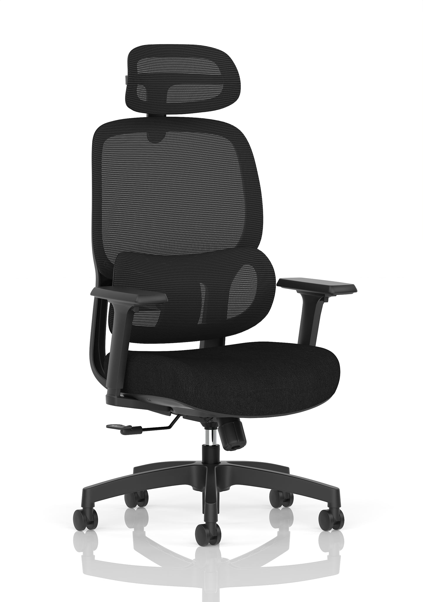 Rowan Mesh Back Office Chair – Black, Ergonomic, Self-Assembly, Durable Fabric & Polypropylene, 5-Year Mechanical Warranty – Modern Home or Office Desk Chair