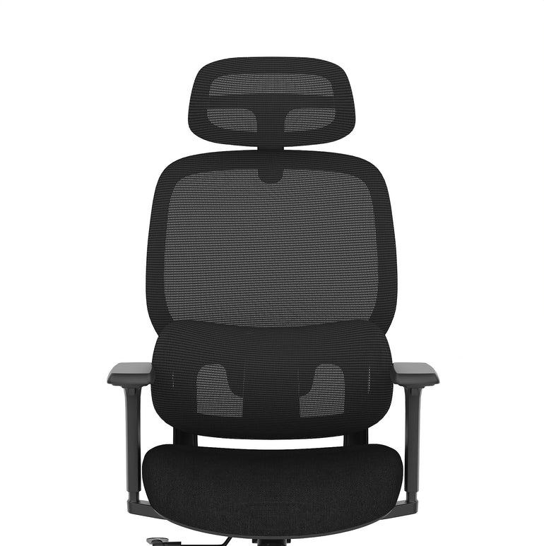 Rowan Mesh Back Office Chair – Black, Ergonomic, Self-Assembly, Durable Fabric & Polypropylene, 5-Year Mechanical Warranty – Modern Home or Office Desk Chair