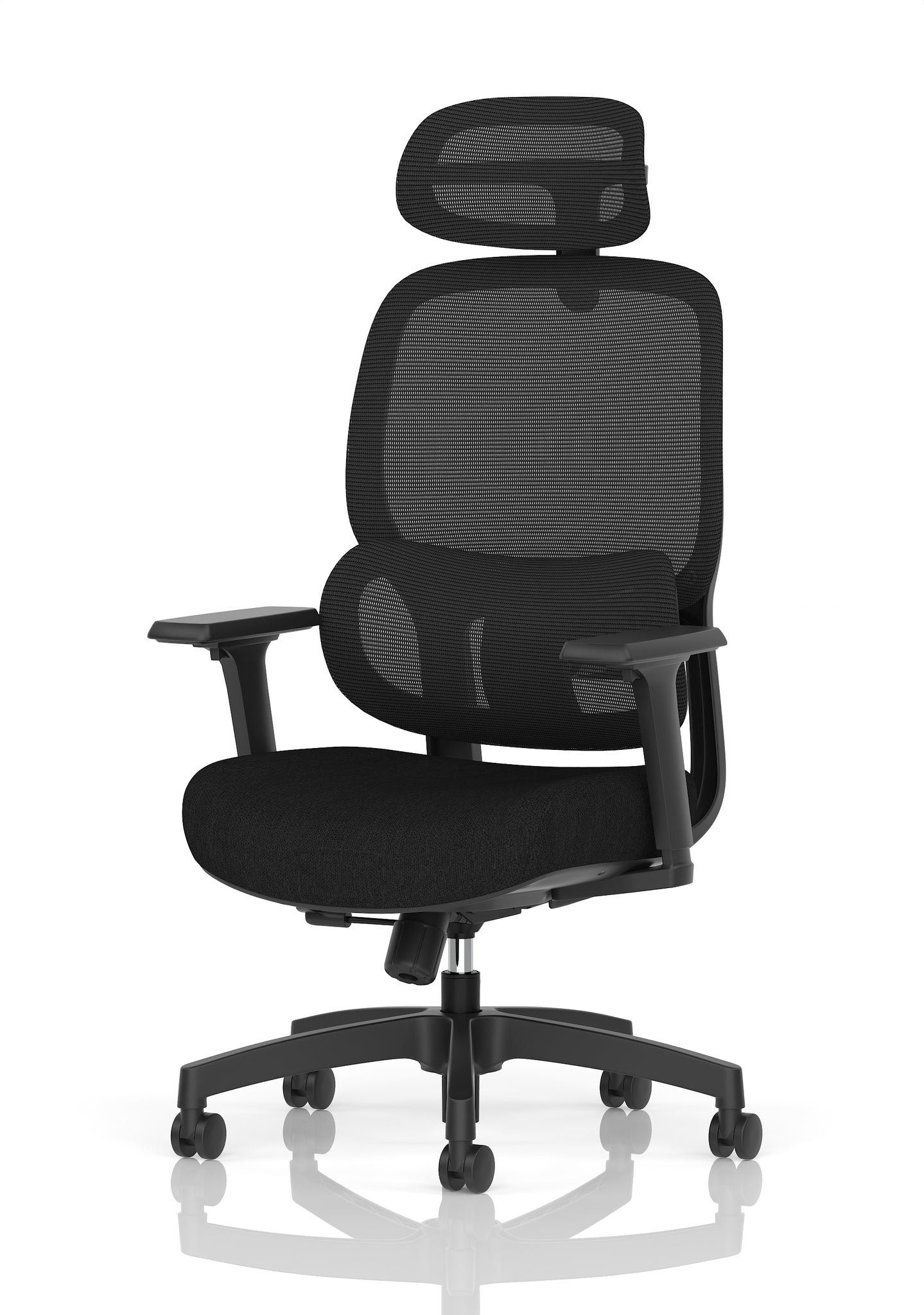 Rowan Mesh Back Office Chair – Black, Ergonomic, Self-Assembly, Durable Fabric & Polypropylene, 5-Year Mechanical Warranty – Modern Home or Office Desk Chair