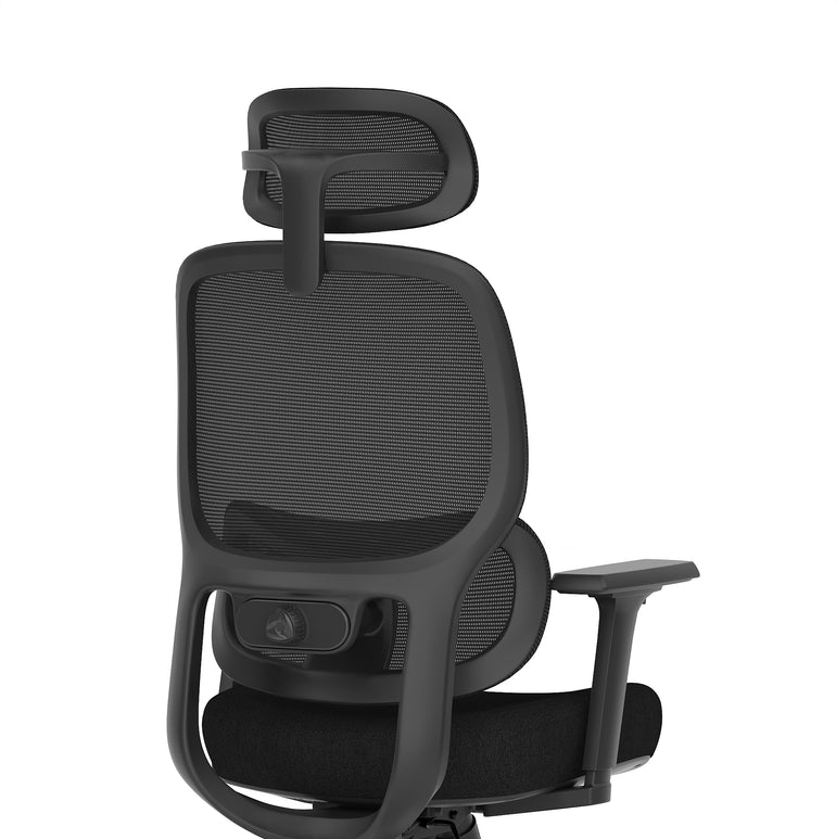 Rowan Mesh Back Office Chair – Black, Ergonomic, Self-Assembly, Durable Fabric & Polypropylene, 5-Year Mechanical Warranty – Modern Home or Office Desk Chair