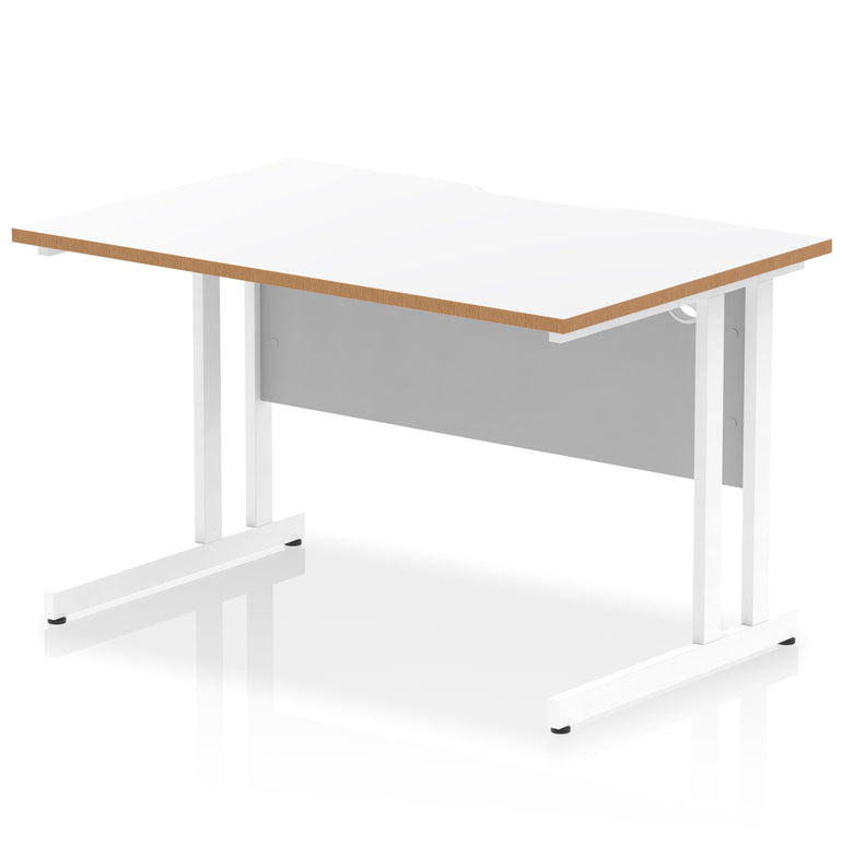 Impulse 1200mm Scalloped Edge Straight Office Desk – Cantilever Legs, Multiple Top & Frame Colours, Durable MFC, 10 Year Warranty, Self Assembly