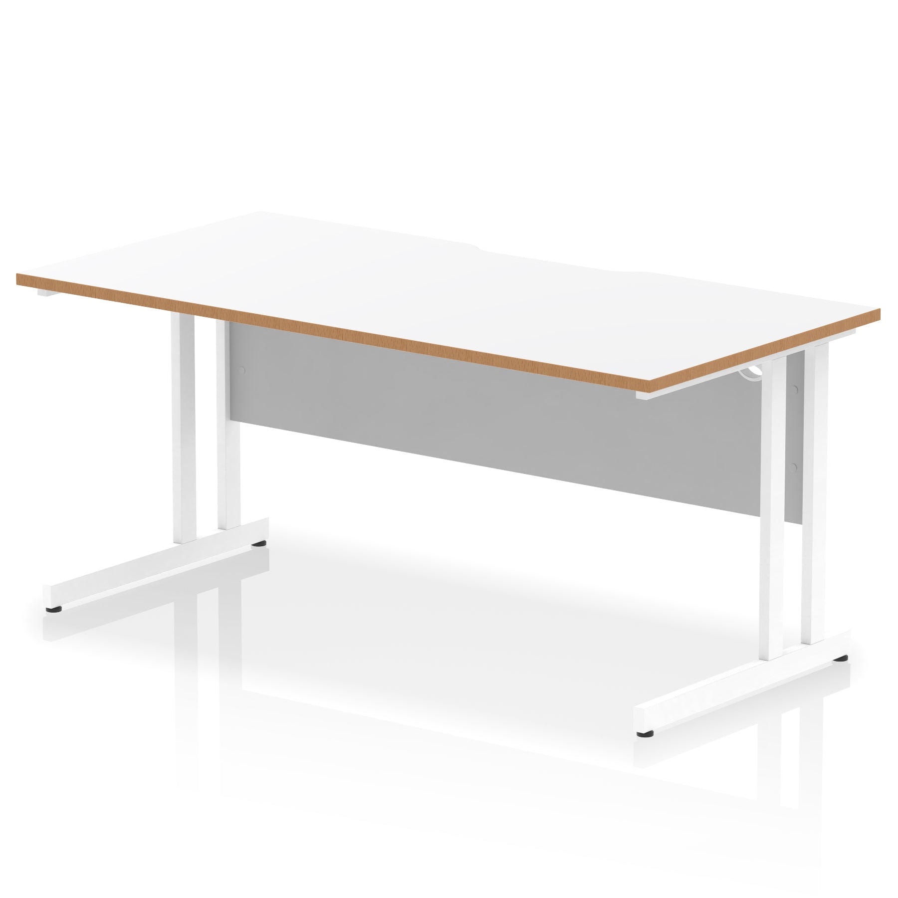 Impulse 1600mm Scalloped Edge Straight Office Desk – Cantilever Leg, Multiple Top & Leg Colours, MFC, Self Assembly, 10 Year Warranty