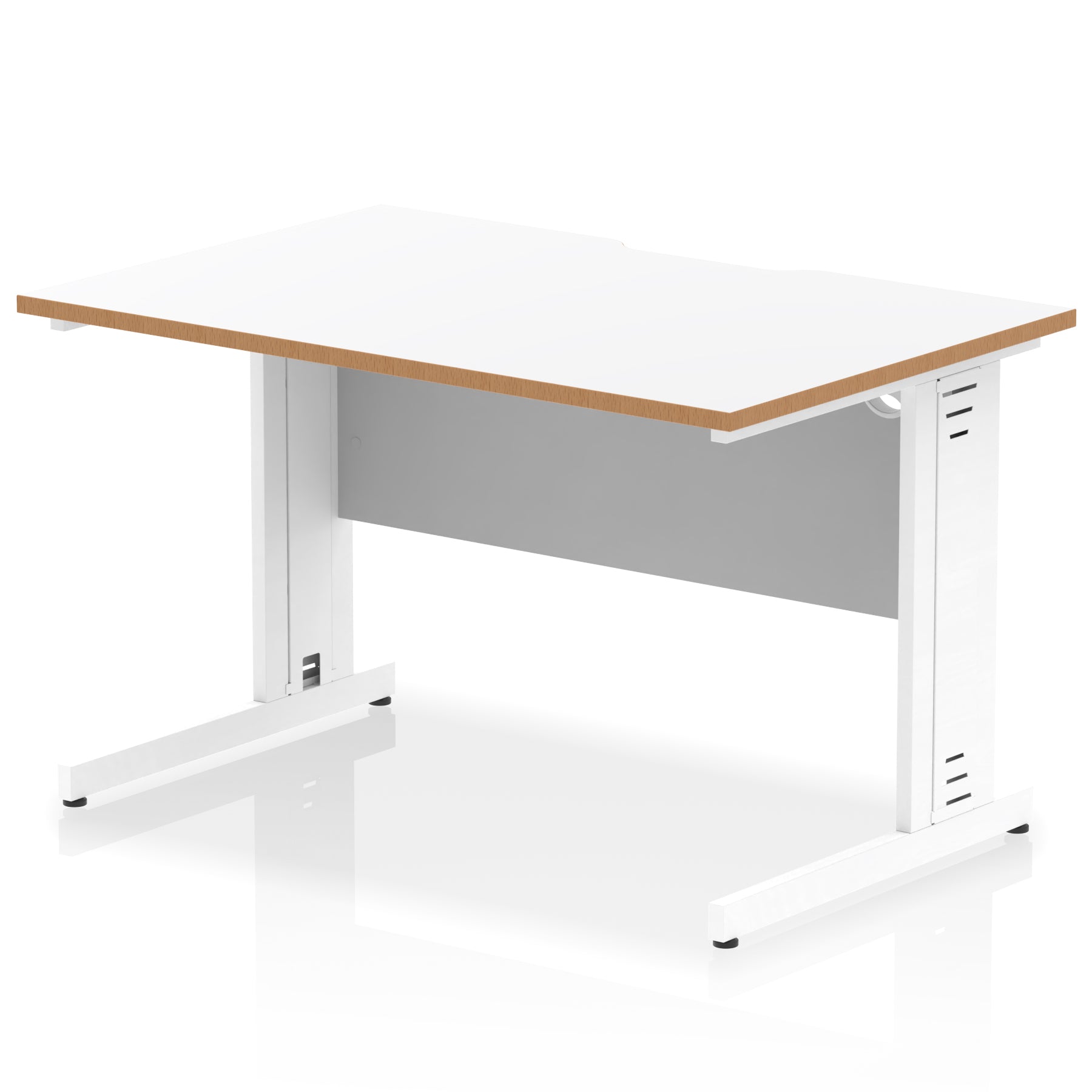 Impulse 1200mm Scalloped Edge Straight Office Desk with Cable Managed Legs, Multiple Desktop & Leg Colours, MFC, Self Assembly, 10 Year Warranty