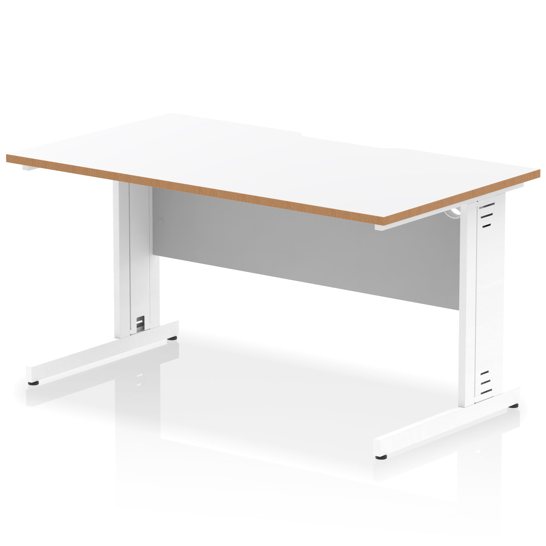 Impulse 1400mm Scalloped Edge Office Desk – Cable Managed Legs, Multiple Top & Frame Colours, Durable MFC, Self Assembly, 10 Year Warranty