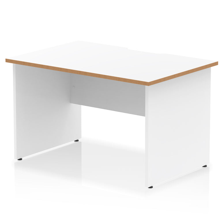 Impulse 1200mm Scalloped Edge Straight Desk with Panel End Legs – Multiple Top & Leg Colours – Durable MFC – 10 Year Warranty – Self Assembly