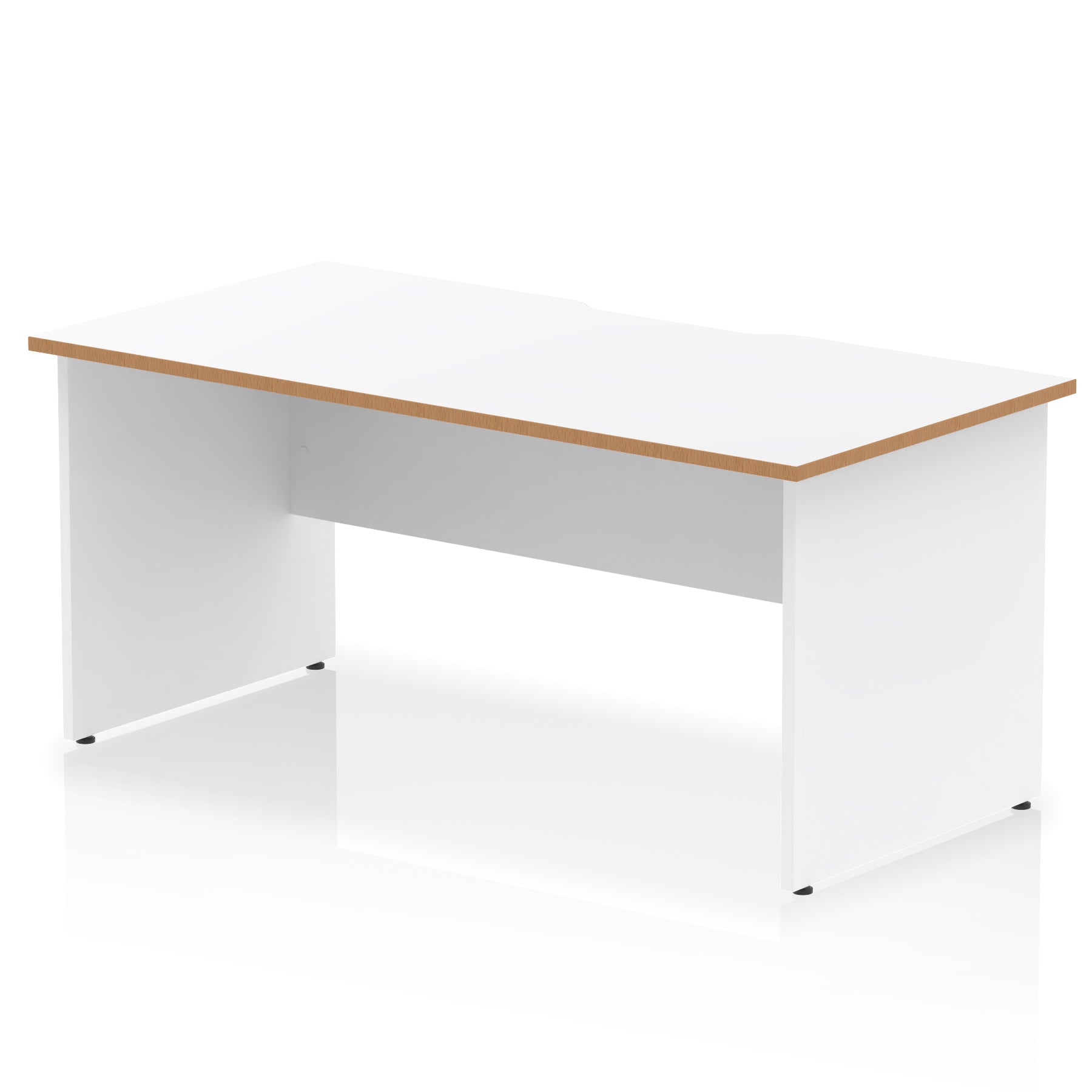 Impulse 1600mm Scalloped Edge Straight Office Desk with Panel End Legs, Multiple Top & Leg Colour Options, Durable MFC, 10 Year Warranty, Self-Assembly – Modern Workstation