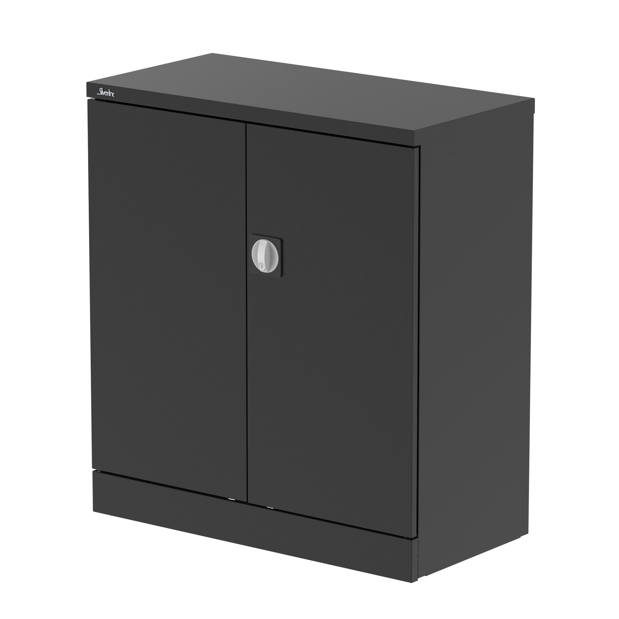 Qube Stationery 2-Door Steel Cupboard with Shelves, 1020mm or 1830mm Height, Black, Light Grey or White, Fully Assembled, 5 Year Warranty