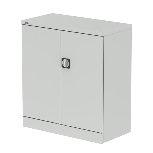 Qube Stationery 2-Door Steel Cupboard with Shelves, 1020mm or 1830mm Height, Black, Light Grey or White, Fully Assembled, 5 Year Warranty