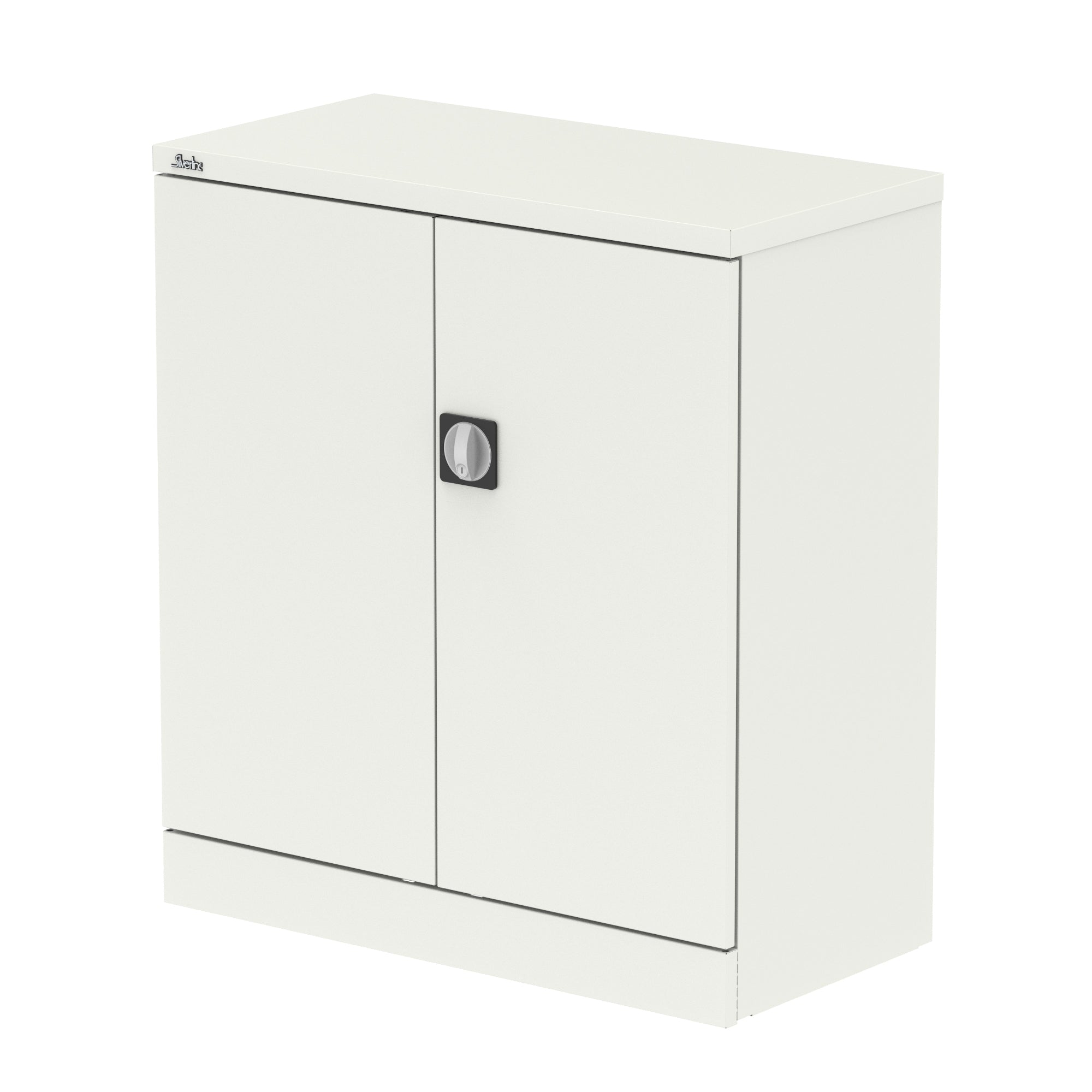 Qube Stationery 2-Door Steel Cupboard with Shelves, 1020mm or 1830mm Height, Black, Light Grey or White, Fully Assembled, 5 Year Warranty