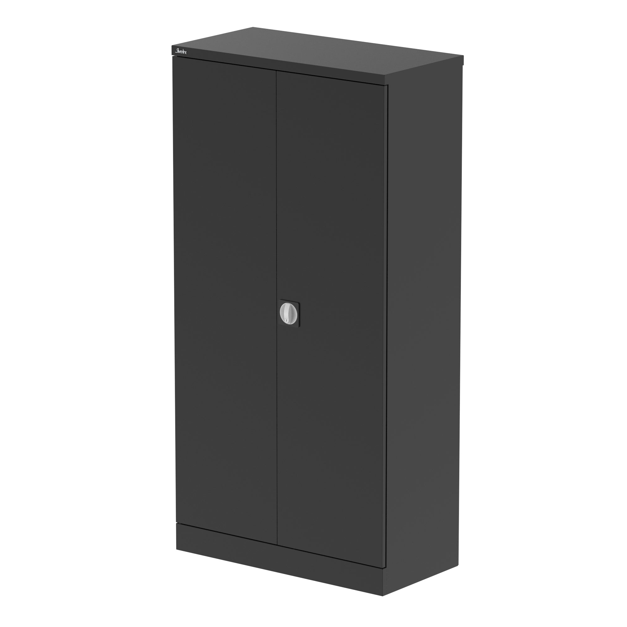 Qube Stationery 2-Door Steel Cupboard with Shelves, 1020mm or 1830mm Height, Black, Light Grey or White, Fully Assembled, 5 Year Warranty