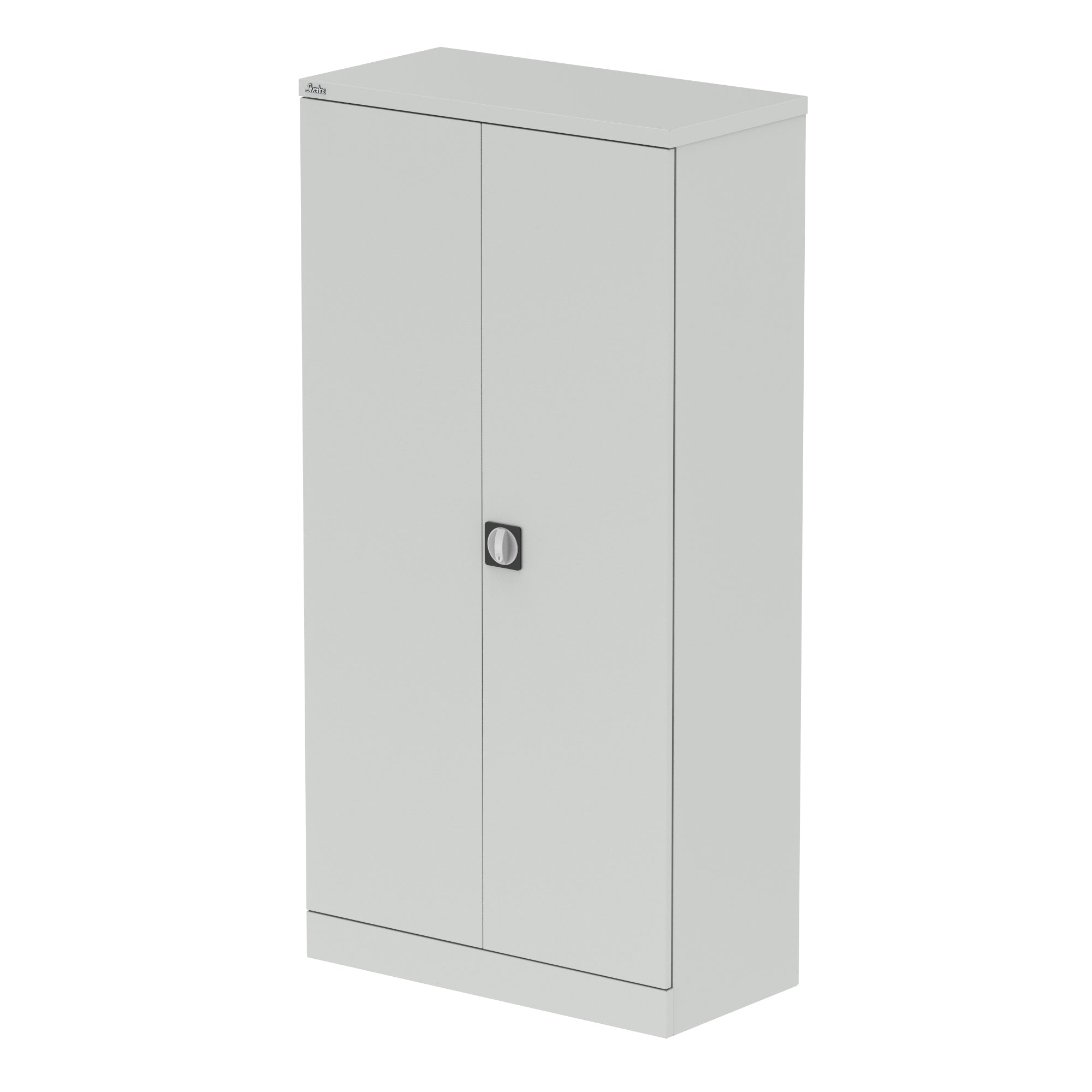 Qube Stationery 2-Door Steel Cupboard with Shelves, 1020mm or 1830mm Height, Black, Light Grey or White, Fully Assembled, 5 Year Warranty