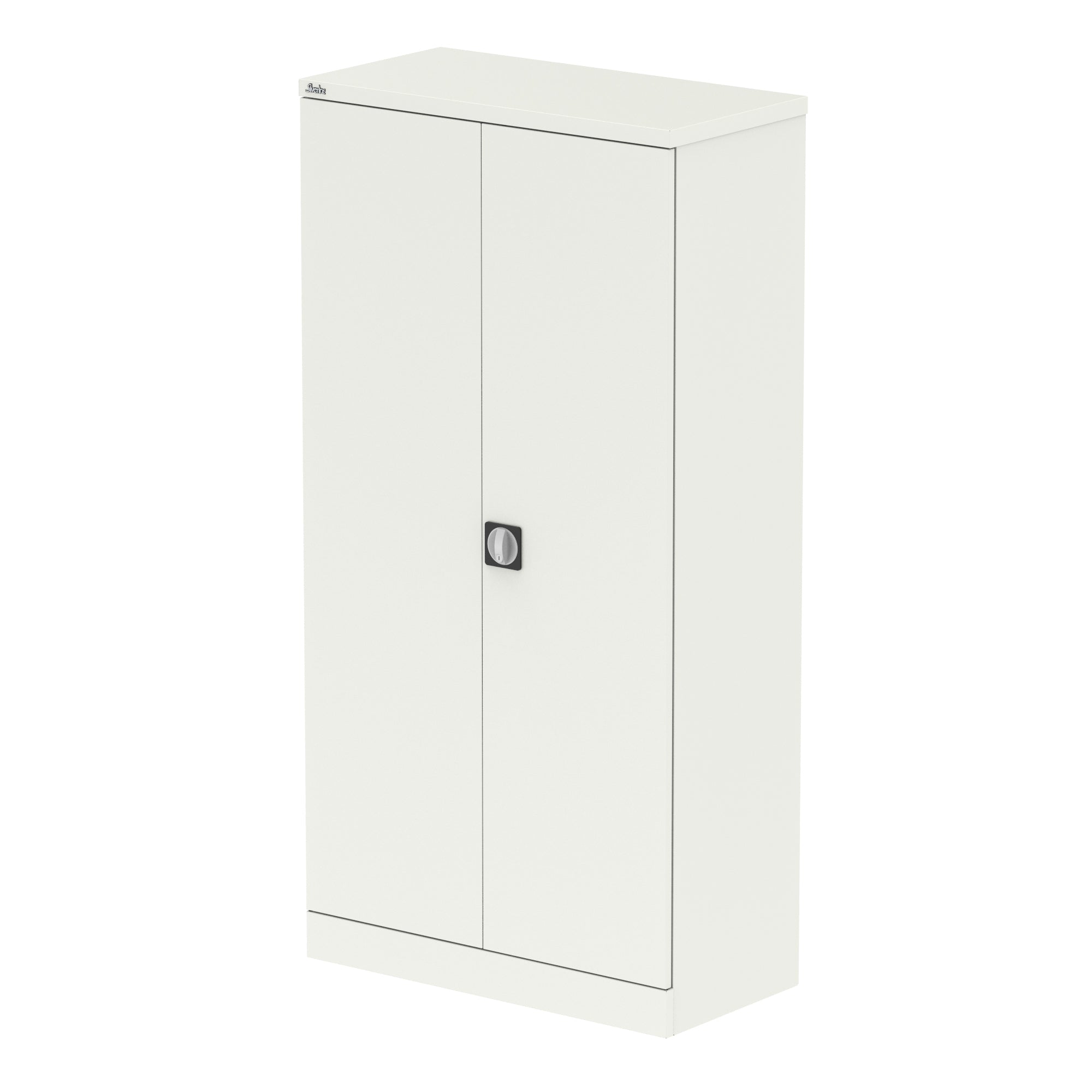 Qube Stationery 2-Door Steel Cupboard with Shelves, 1020mm or 1830mm Height, Black, Light Grey or White, Fully Assembled, 5 Year Warranty