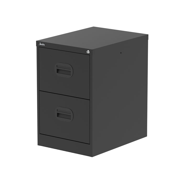 Qube Filing Cabinet – 2, 3 or 4 Drawer Steel Storage, Black, Light Grey or White, Pre-Assembled, 5 Year Warranty