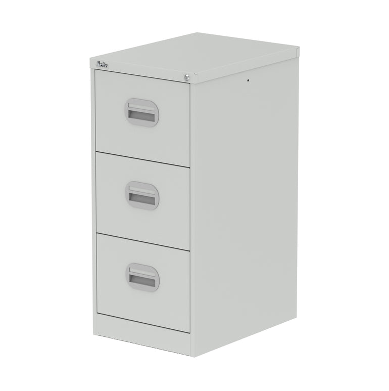Qube Filing Cabinet – 2, 3 or 4 Drawer Steel Storage, Black, Light Grey or White, Pre-Assembled, 5 Year Warranty