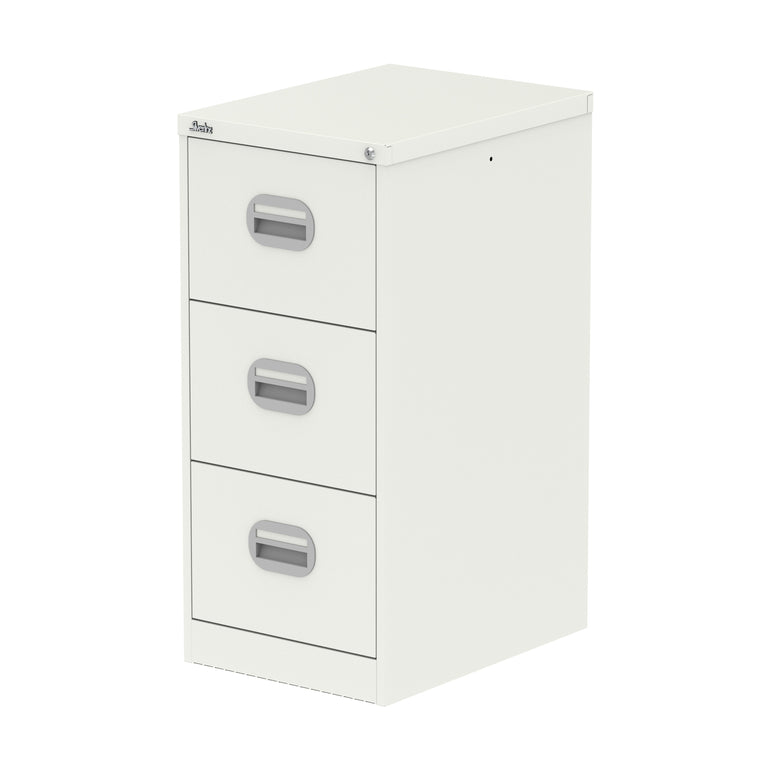 Qube Filing Cabinet – 2, 3 or 4 Drawer Steel Storage, Black, Light Grey or White, Pre-Assembled, 5 Year Warranty