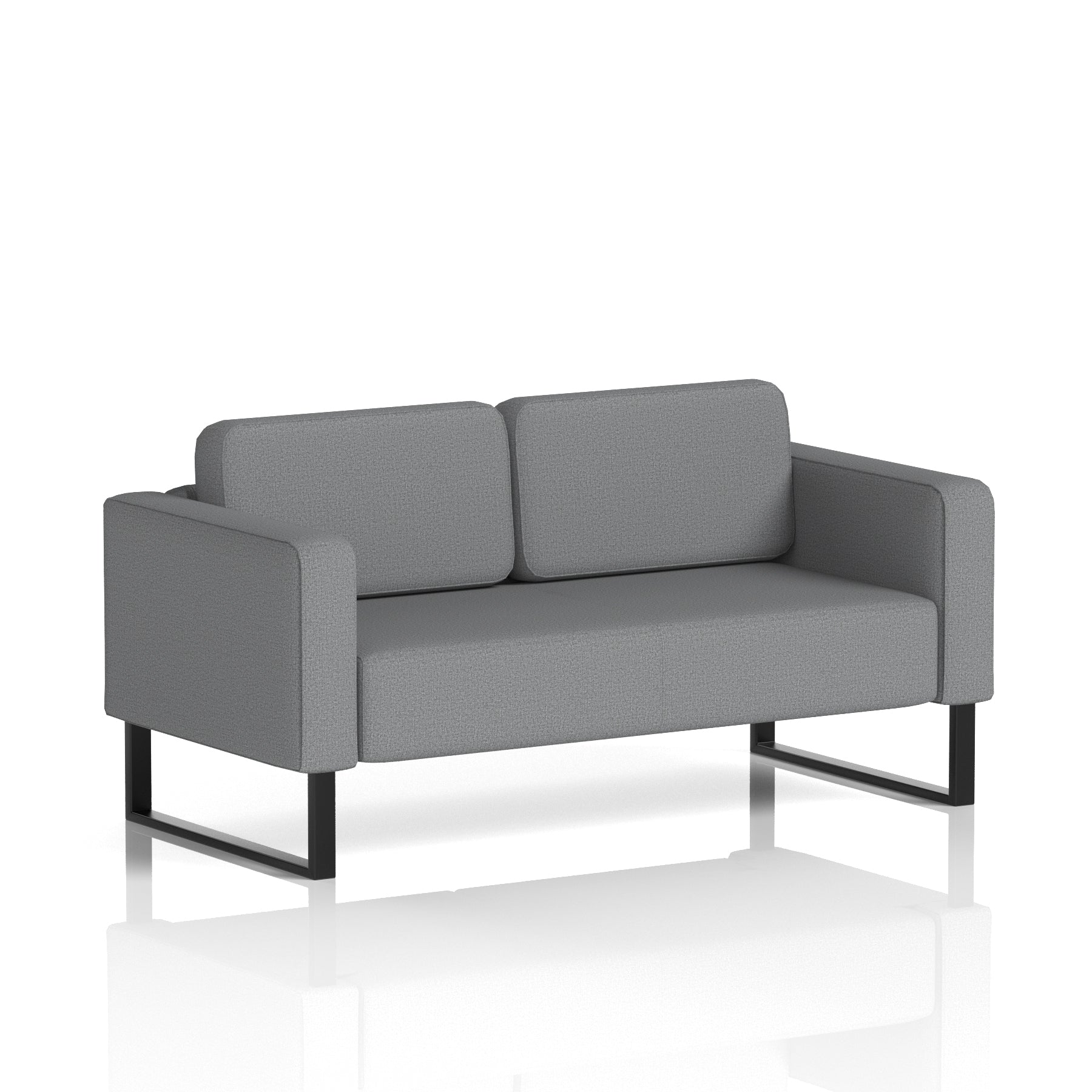 Brixworth 2 Seater Sofa – Modern Office Couch, Multiple Fabric Colour Options, Black or White Legs, Plywood & Foam, Self-Assembly, 10yr Frame & 5yr Fabric Warranty