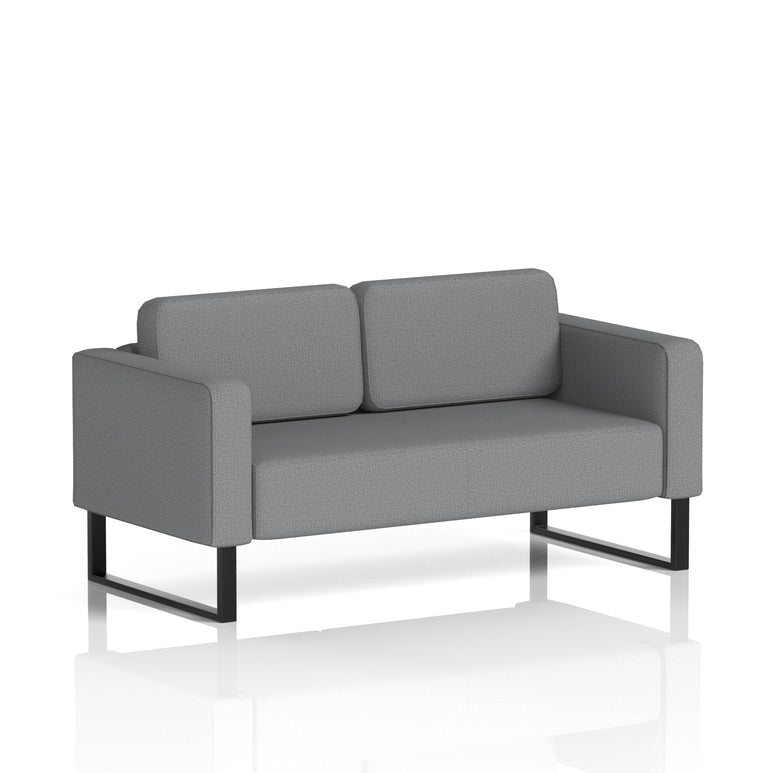 Brixworth 2 Seater Sofa – Modern Office Couch, Multiple Fabric Colour Options, Black or White Legs, Plywood & Foam, Self-Assembly, 10yr Frame & 5yr Fabric Warranty