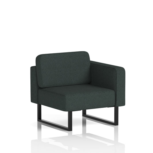 Brixworth Modular Office Seating Left Unit – Multiple Fabric Colours, Black or White Legs, Fabric Upholstered, Self-Assembly, 10yr Frame/5yr Fabric Warranty