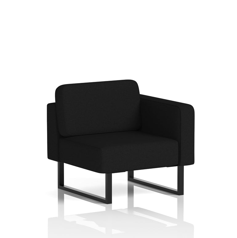 Brixworth Modular Office Seating Left Unit – Multiple Fabric Colours, Black or White Legs, Fabric Upholstered, Self-Assembly, 10yr Frame/5yr Fabric Warranty