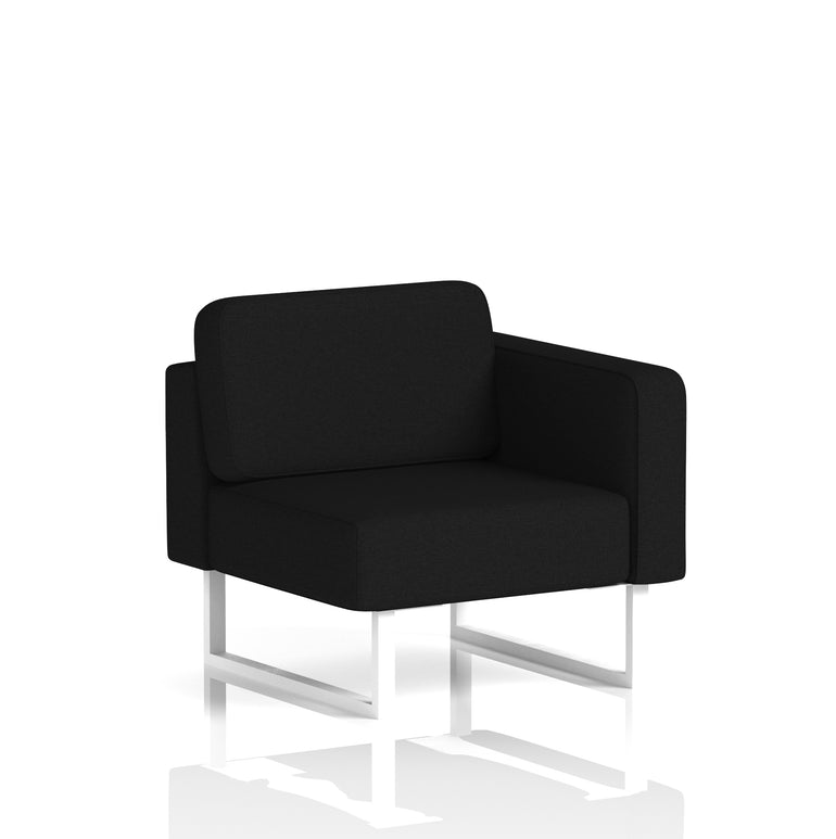 Brixworth Modular Office Seating Left Unit – Multiple Fabric Colours, Black or White Legs, Fabric Upholstered, Self-Assembly, 10yr Frame/5yr Fabric Warranty