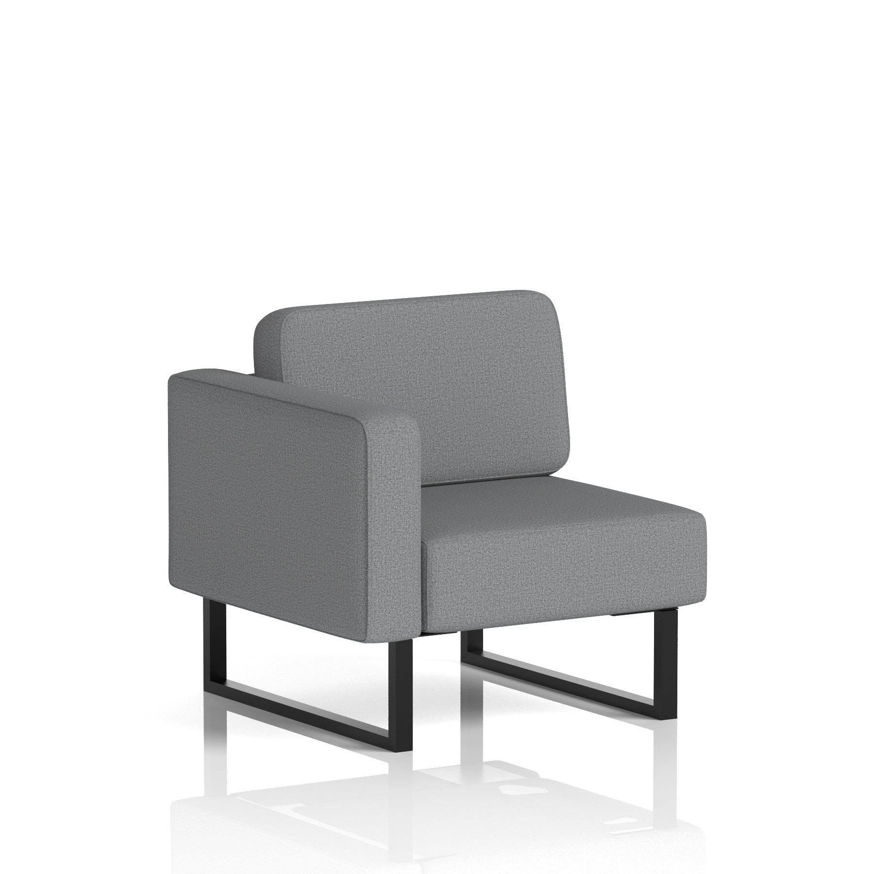 Brixworth Modular Modular Right Unit – Office Seating, Multiple Fabric Colours & Black or White Legs, Plywood/Foam/Fabric, Self-Assembly, 10yr Frame Warranty