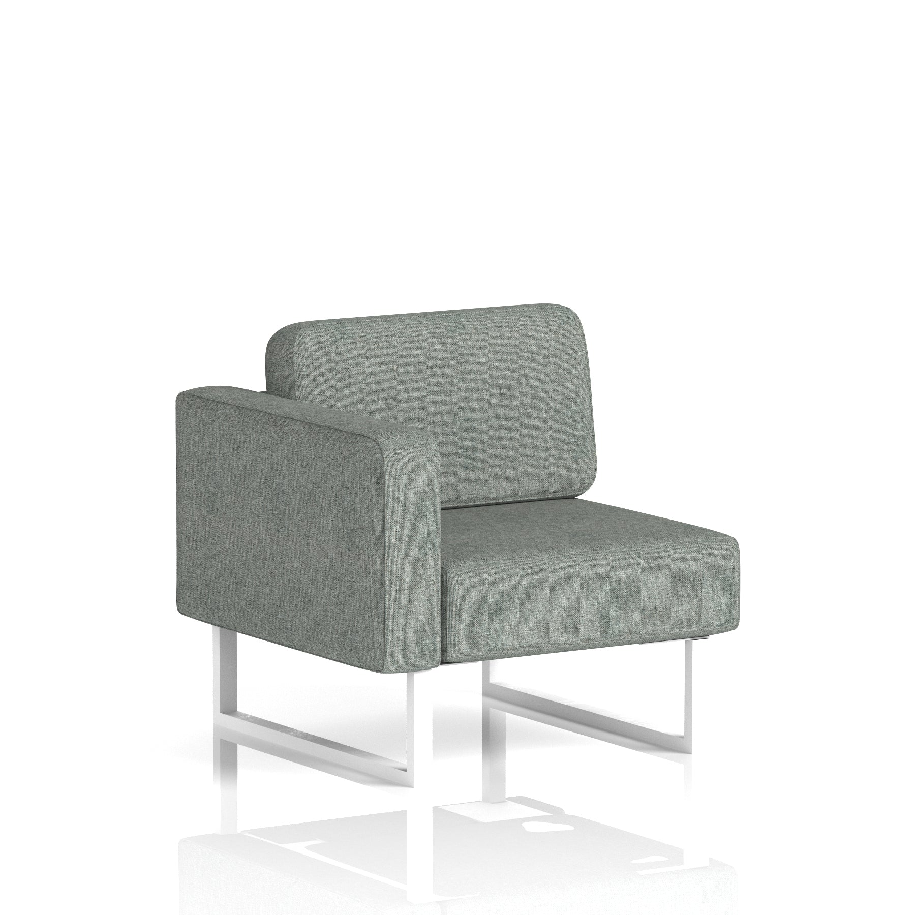 Brixworth Modular Modular Right Unit – Office Seating, Multiple Fabric Colours & Black or White Legs, Plywood/Foam/Fabric, Self-Assembly, 10yr Frame Warranty