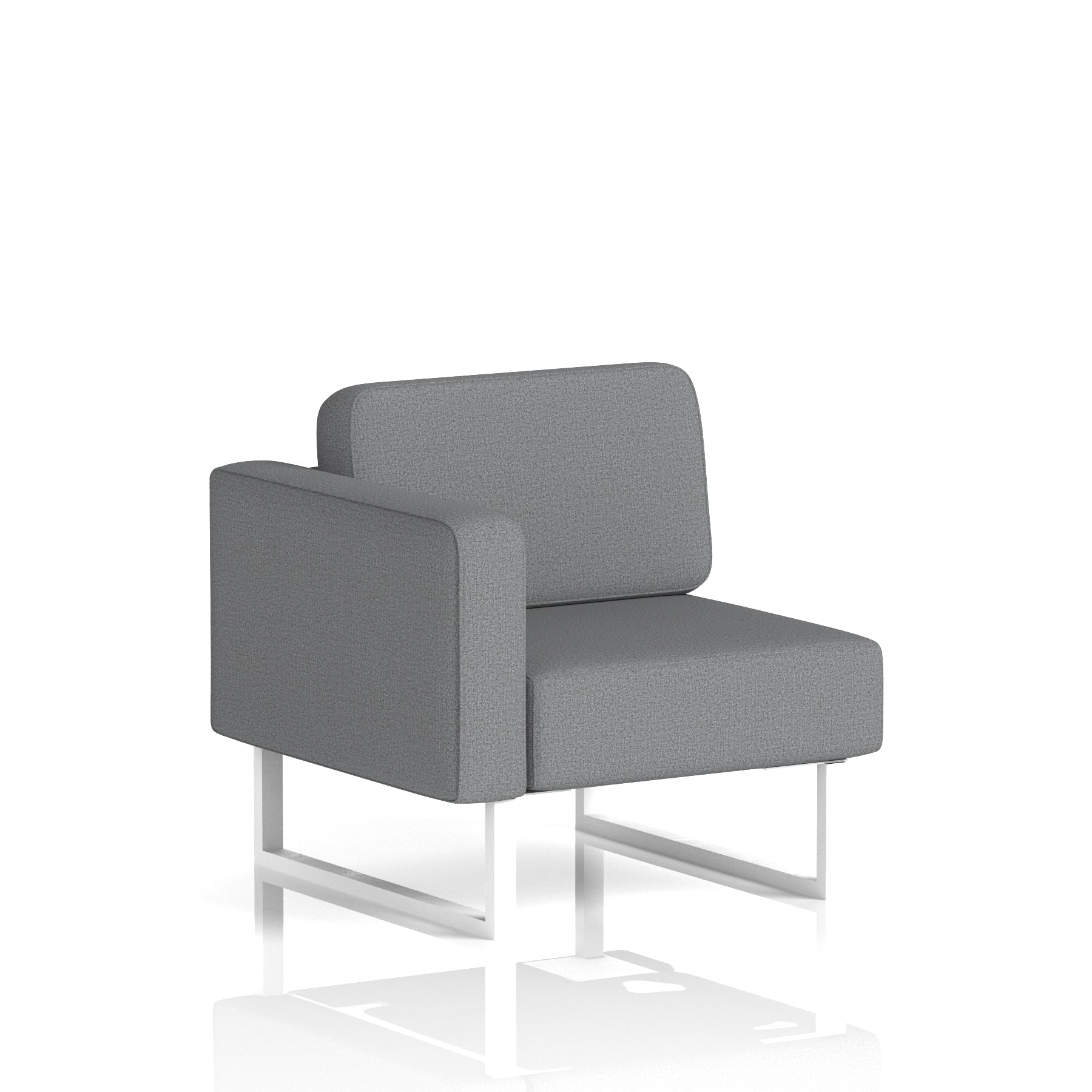 Brixworth Modular Modular Right Unit – Office Seating, Multiple Fabric Colours & Black or White Legs, Plywood/Foam/Fabric, Self-Assembly, 10yr Frame Warranty